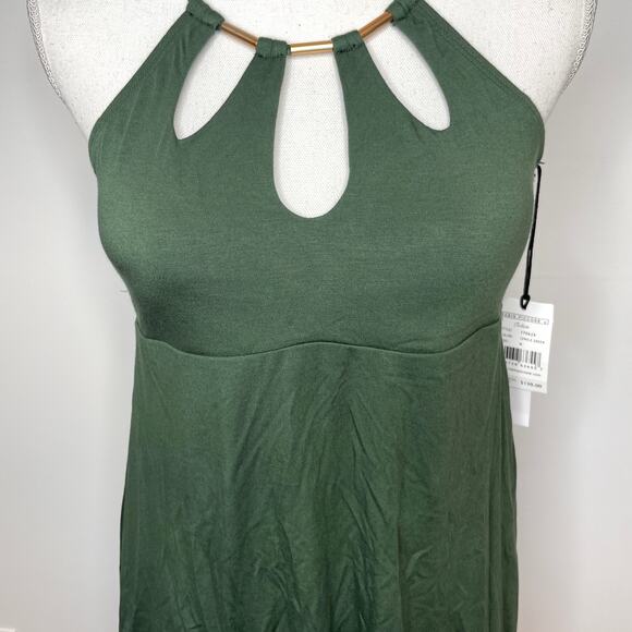 Robin Piccone Calista Gold Hardware Cover Up Dress Jungle Green Medium New - Picture 4 of 12